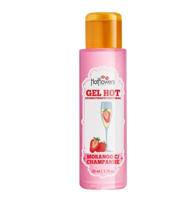Gel para sexo oral aromatizante Hot Morango com Champanhe